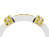 White gold Pavé Round Yellow Sapphire Link Band with Bezel Setting_22