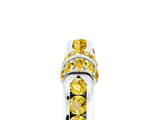 White gold Pavé Round Yellow Sapphire Link Band with Bezel Setting_23