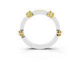 White gold Pavé Round Yellow Sapphire Link Band with Bezel Setting_33