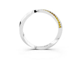 White gold Pavé Round Yellow Sapphire Twist Band_21