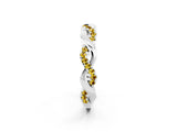 White gold Pavé Round Yellow Sapphire Twist Eternity Band with Shared Prong Setting_44