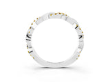 White gold Pavé Round Yellow Sapphire Twist Eternity Band with Shared Prong Setting_45