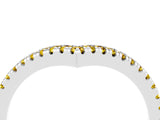 White gold Pavé Round Yellow Sapphire V-Shaped Chevron Band with Shared Prong Setting_33