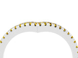 White gold Pavé Round Yellow Sapphire V-Shaped Chevron Band with Shared Prong Setting_46