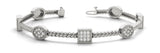 White gold Pavé Round and Square Diamond Twisted Cable Bracelet