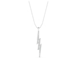 White gold Pavé Set Lightning Bolt Pendant with Round Cut Stones_8