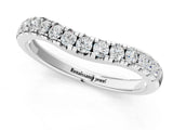White gold Pavé Set Round Diamond Curved Band with Shared Prong Setting_13