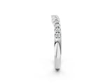 White gold Pavé Set Round Diamond Curved Band with Shared Prong Setting_14