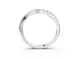 White gold Pavé Set Round Diamond Curved Band with Shared Prong Setting_15