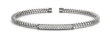 White gold Pave Round Diamond Coil Bracelet with Bezel Setting
