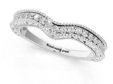 White gold Pave Round Diamond Curved Milgrain Band_13