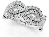 White gold Pave Round Diamond Infinity Twist Band with Shared Prong Setting_36