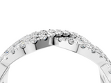 White gold Pave Round Diamond Infinity Twist Band with Shared Prong Setting_39