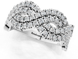 White gold Pave Round Diamond Infinity Twist Band with Shared Prong Setting_45