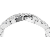 White gold Pave Round Diamond Infinity Twist Band with Shared Prong Setting_48