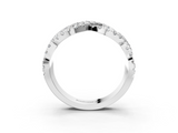 White gold Pave Round Diamond Infinity Twist Band with Shared Prong Setting_55