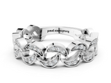 White gold Pave Round Diamond Interlocking Eternity Band with Bezel Prong Setting_35