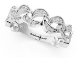 White gold Pave Round Diamond Interlocking Eternity Band with Bezel Prong Setting_36