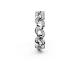 White gold Pave Round Diamond Interlocking Eternity Band with Bezel Prong Setting_37
