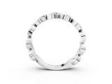 White gold Pave Round Diamond Interlocking Eternity Band with Bezel Prong Setting_38