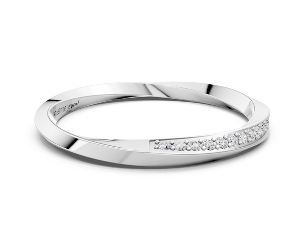 White gold Pavé Round Diamond Twist Band