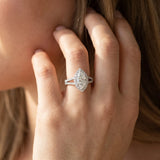 White gold Pave Split Shank Halo Marquise Cut Prong Set Ring_8
