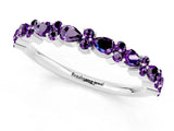 White gold Pear & Round Amethyst Wedding Band_7