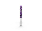 White gold Pear & Round Amethyst Wedding Band_8