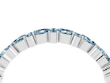 White gold Pear & Round Aquamarine Wedding Band_10