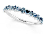 White gold Pear & Round Aquamarine Wedding Band_7