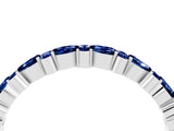 White gold Pear & Round Blue Sapphire Wedding Band_10