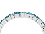 White gold Pear & Round Blue Topaz Wedding Band_10