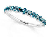 White gold Pear & Round Blue Topaz Wedding Band_7