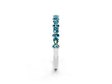 White gold Pear & Round Blue Topaz Wedding Band_8