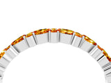 White gold Pear & Round Citrine Wedding Band_10