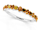 White gold Pear & Round Citrine Wedding Band_7