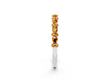 White gold Pear & Round Citrine Wedding Band_8