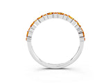 White gold Pear & Round Citrine Wedding Band_9