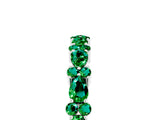 White gold Pear & Round Emerald Wedding Band_11