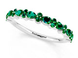 White gold Pear & Round Emerald Wedding Band_7