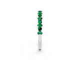 White gold Pear & Round Emerald Wedding Band_8