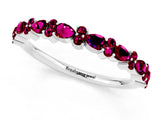 White gold Pear & Round Garnet Wedding Band_7
