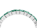 White gold Pear & Round Green Sapphire Wedding Band_10