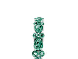 White gold Pear & Round Green Sapphire Wedding Band_11