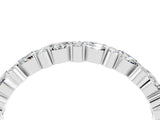 White gold Pear & Round Moissanite Wedding Band_10
