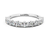 White gold Pear & Round Moissanite Wedding Band_6