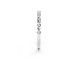 White gold Pear & Round Moissanite Wedding Band_8