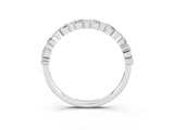 White gold Pear & Round Moissanite Wedding Band_9