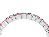 White gold Pear & Round Morganite Wedding Band_10