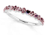 White gold Pear & Round Morganite Wedding Band_7